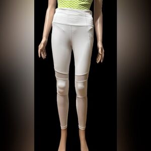 Athleta White High Rise Seam Detail Leggings Women’s XS Athleisure Yoga 1356
